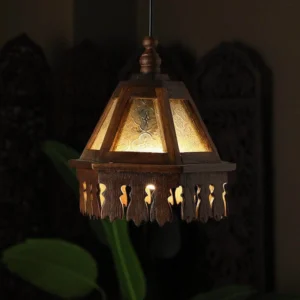 Hand Carved Wooden Wall Lantern
