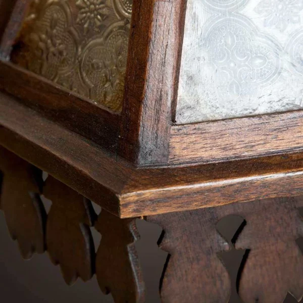 Hand Carved Wooden Wall Lantern