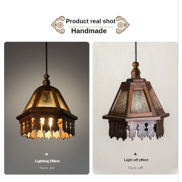 Hand Carved Wooden Wall Lantern