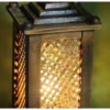 Handcrafted Carved Wood Lantern Lamp