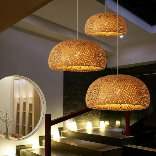 Bamboo Rattan Pendant Chandelier
