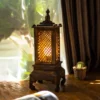 Handcrafted Carved Wood Lantern Lamp