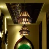 Hand Carved Wooden Wall Lantern