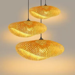 Handwoven Bamboo Conch Pendant Light