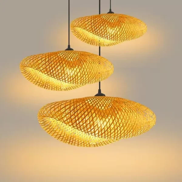 Handwoven Bamboo Conch Pendant Light