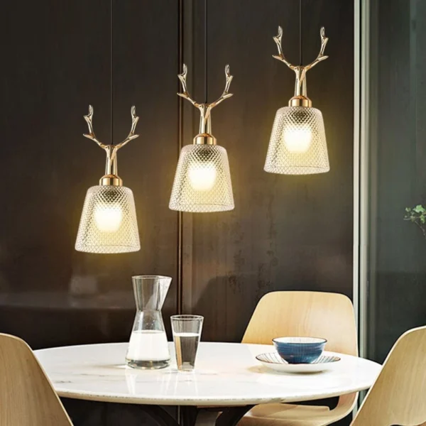 Nordic Golden Deer Head Chandelier