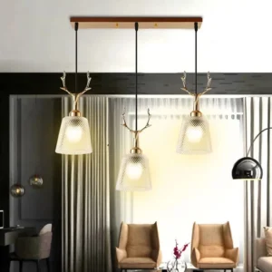 Nordic Golden Deer Head Chandelier