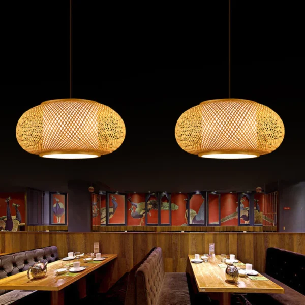 Natural Bamboo Lantern Pendant Light