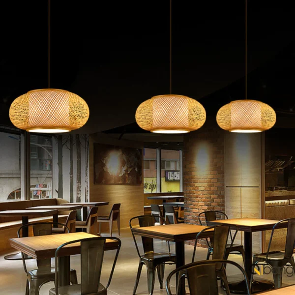 Natural Bamboo Lantern Pendant Light