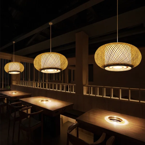 Natural Bamboo Lantern Pendant Light