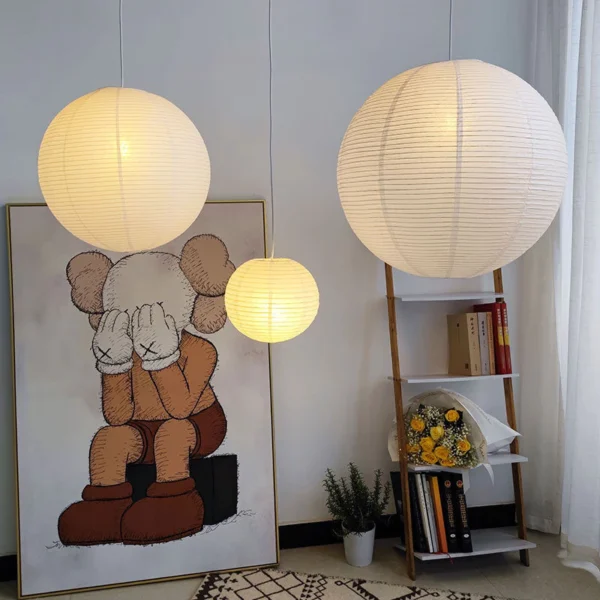 Japanese Style Round Paper Pendant Lamp