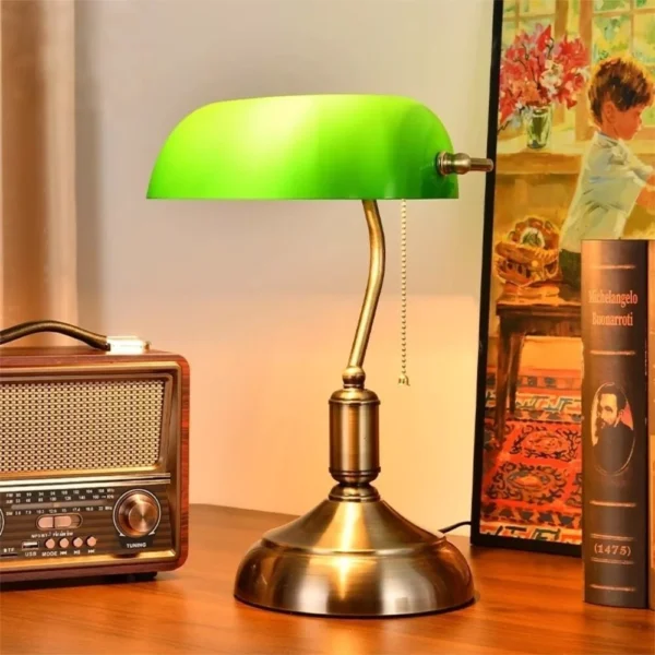Retro Green Banker Desk Lamp