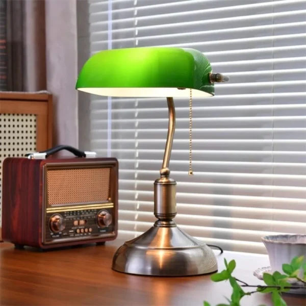 Retro Green Banker Desk Lamp