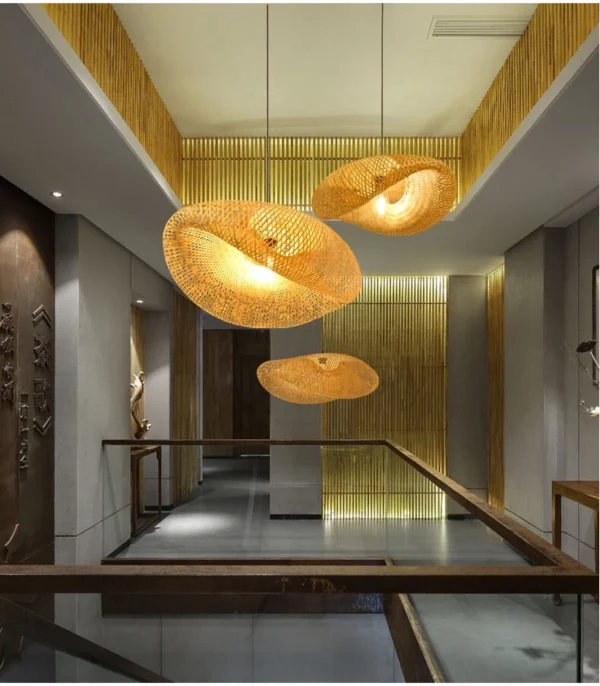 Handwoven Bamboo Conch Pendant Light