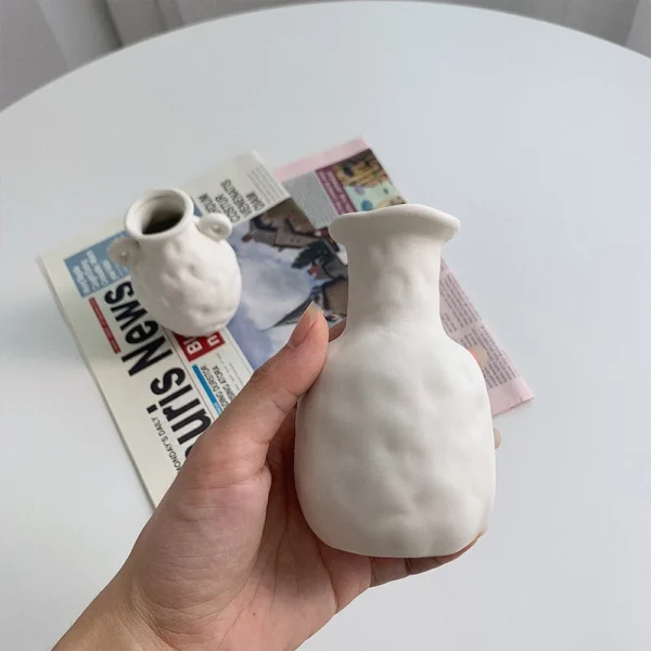 Nordic Frost White Ceramic Mini Vase