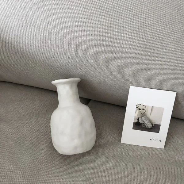 Nordic Frost White Ceramic Mini Vase