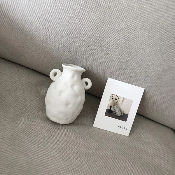 Nordic Frost White Ceramic Mini Vase
