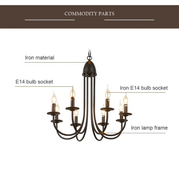 American Vintage Iron Pendant Chandelier