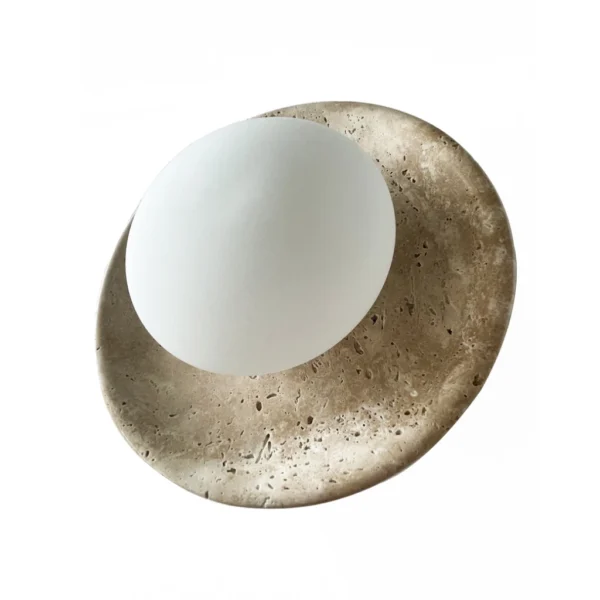 Wabi-Sabi Travertine Disc Ceiling Lamp