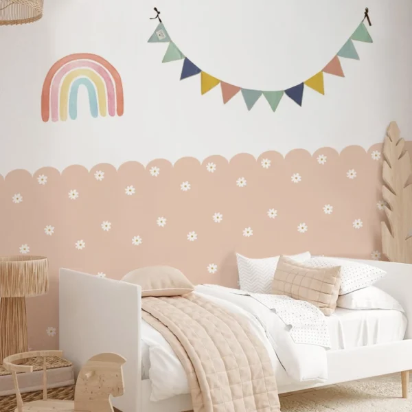 Boho Daisy Scallop Wall Sticker