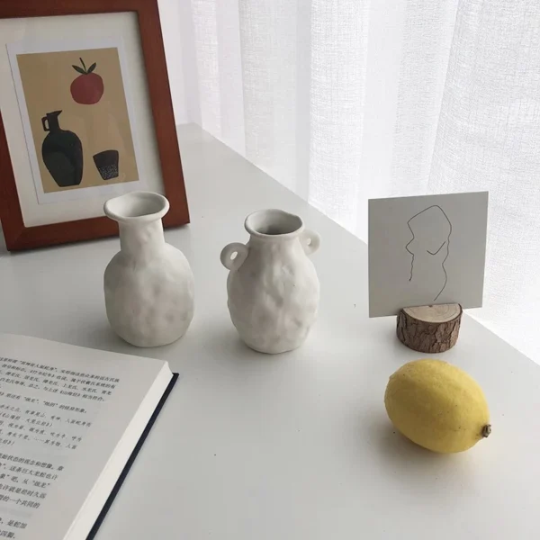 Nordic Frost White Ceramic Mini Vase