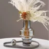 Smoky Grey Sculptural Glass Vase