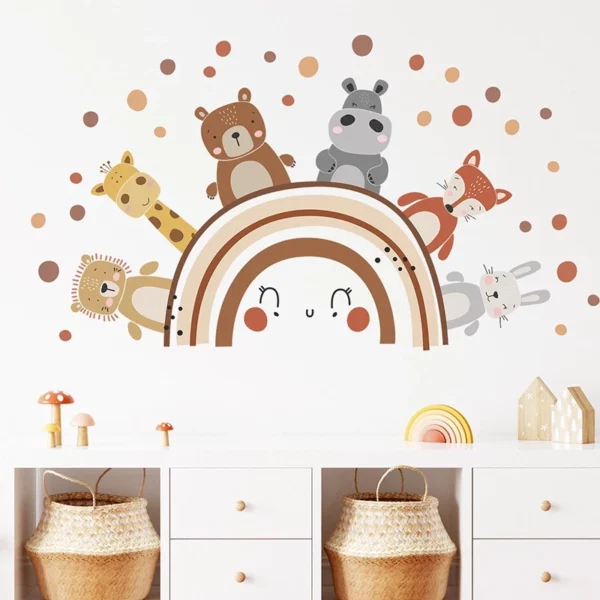 Boho Rainbow Forest Friends Wall Sticker