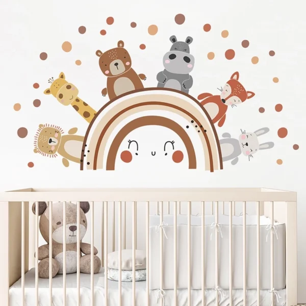 Boho Rainbow Forest Friends Wall Sticker