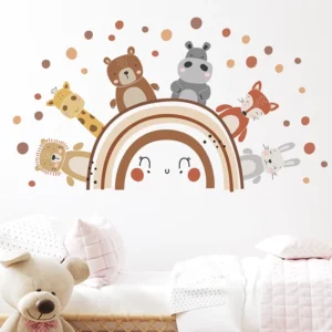 Boho Rainbow Forest Friends Wall Sticker