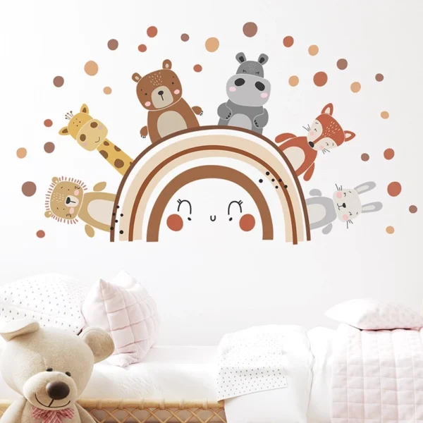 Boho Rainbow Forest Friends Wall Sticker