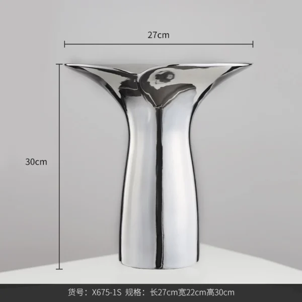Silver Luxe Ceramic Vase