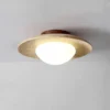 Wabi-Sabi Travertine Disc Ceiling Lamp
