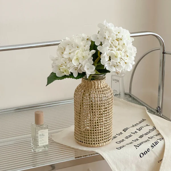 Bohemian Rattan Glass Flower Vase