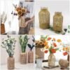 Bohemian Rattan Glass Flower Vase