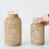 Bohemian Rattan Glass Flower Vase