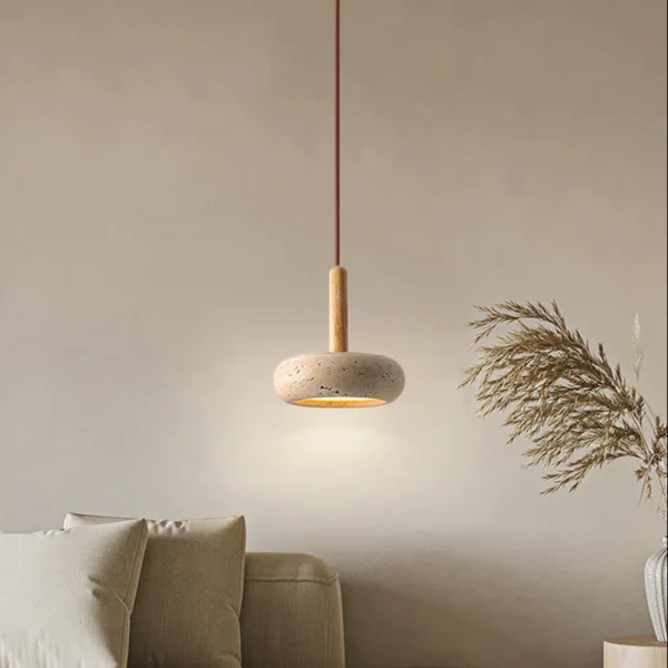 Yellow Travertine Pendant Light