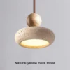 Wabi-Sabi Yellow Cave Stone Pendant Light