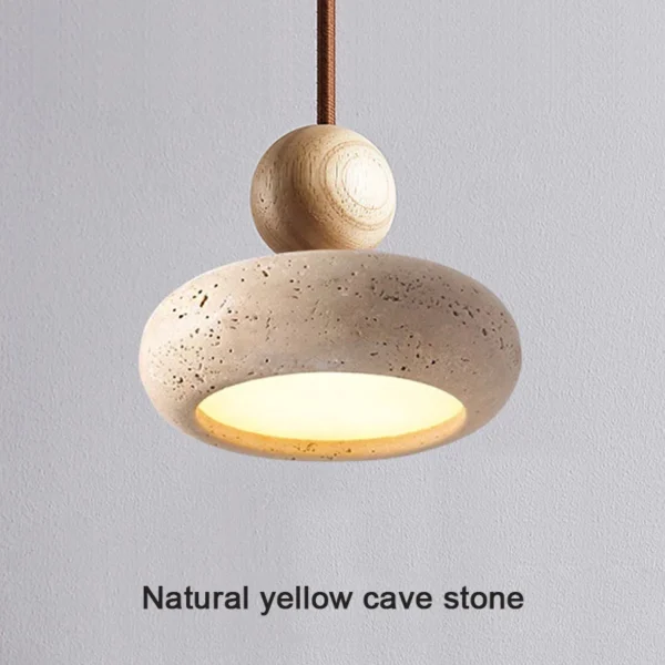 Wabi-Sabi Yellow Cave Stone Pendant Light