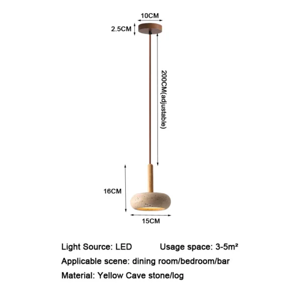 Yellow Travertine Pendant Light