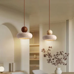 Wabi-Sabi Yellow Cave Stone Pendant Light