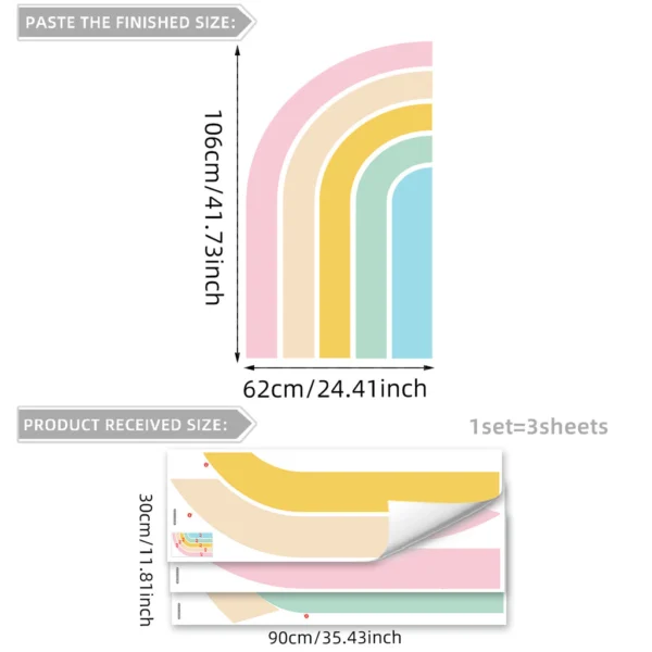 Pastel Rainbow Wall Mural Sticker