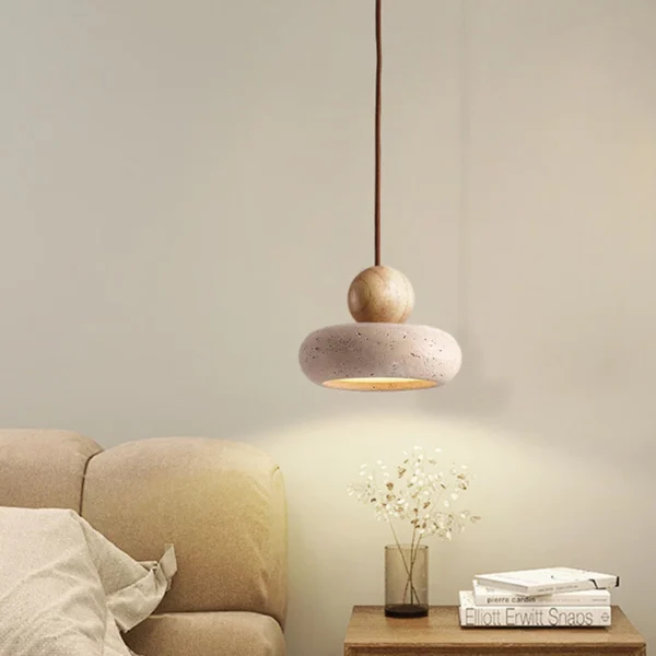 Wabi-Sabi Yellow Cave Stone Pendant Light