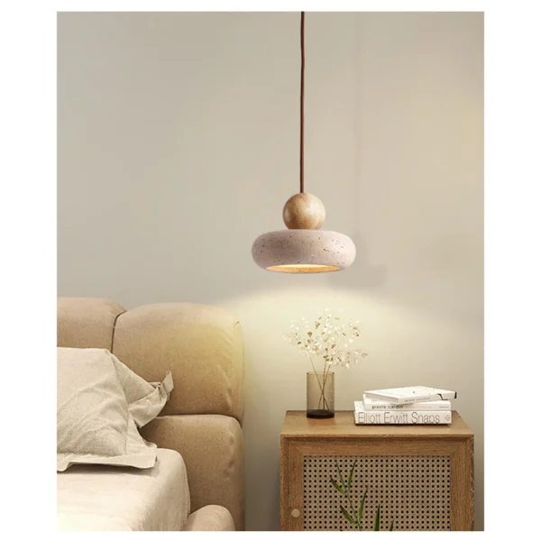 Wabi-Sabi Yellow Cave Stone Pendant Light