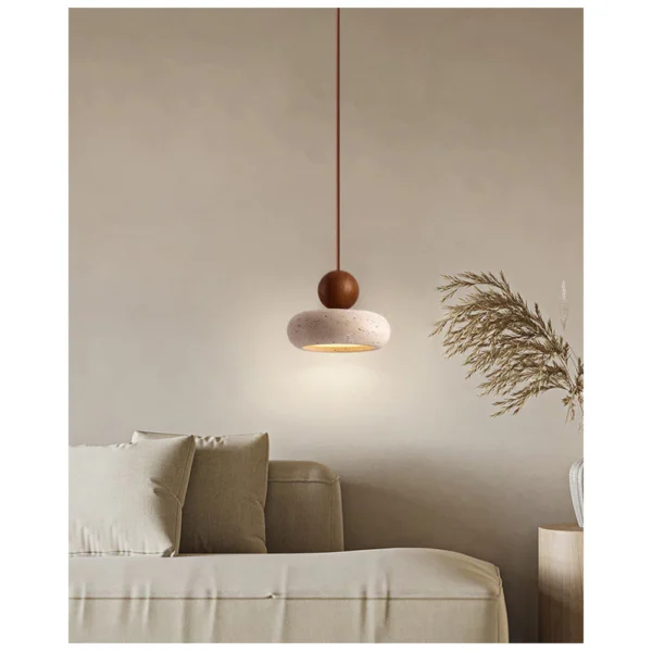 Wabi-Sabi Yellow Cave Stone Pendant Light