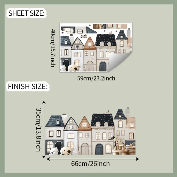 Cartoon Cityscape Wall Sticker