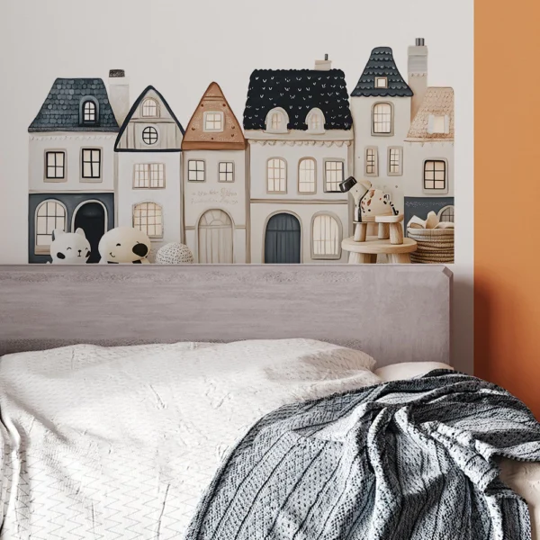 Cartoon Cityscape Wall Sticker