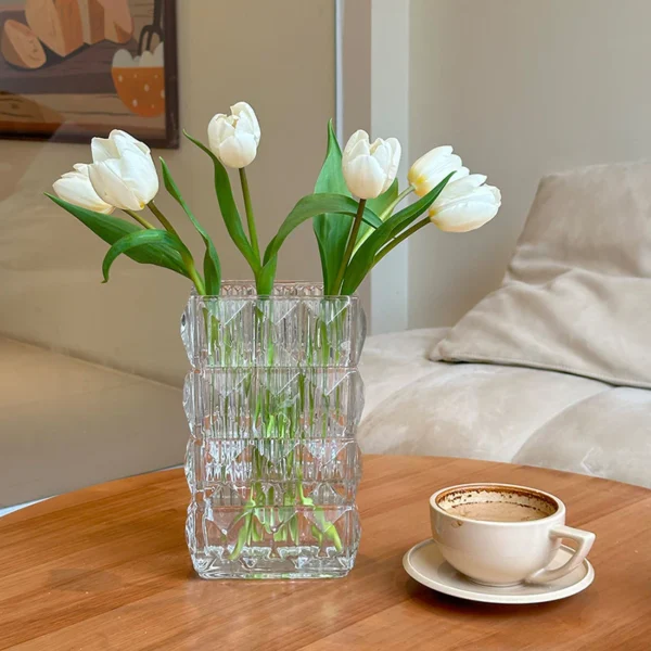Crystal Ripple Glass Vase