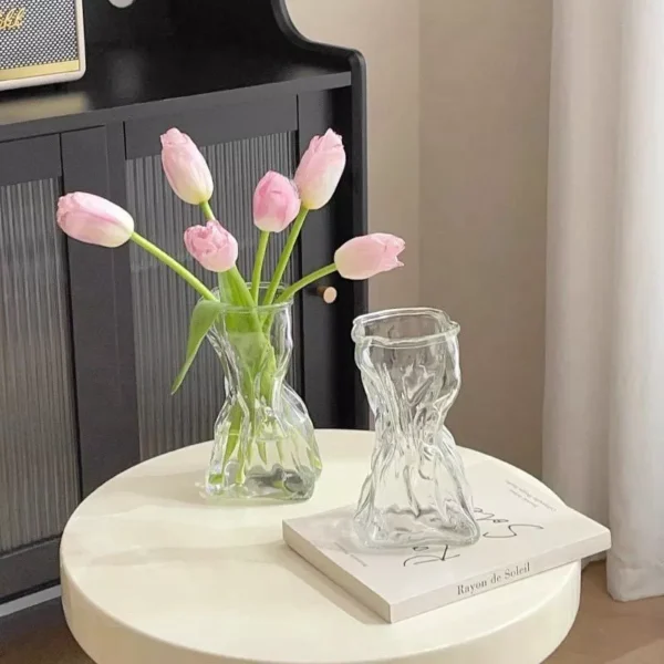 Nordic Bloom Irregular Glass Vase