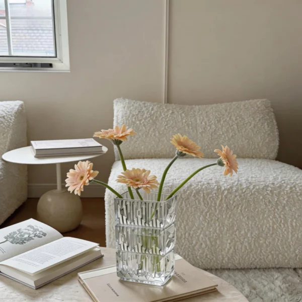 Crystal Ripple Glass Vase